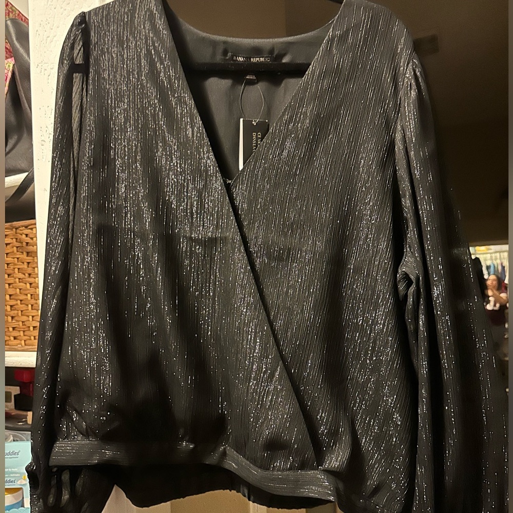 Banana Republic shimmery black blouse. Brand new never worn with tags attached
